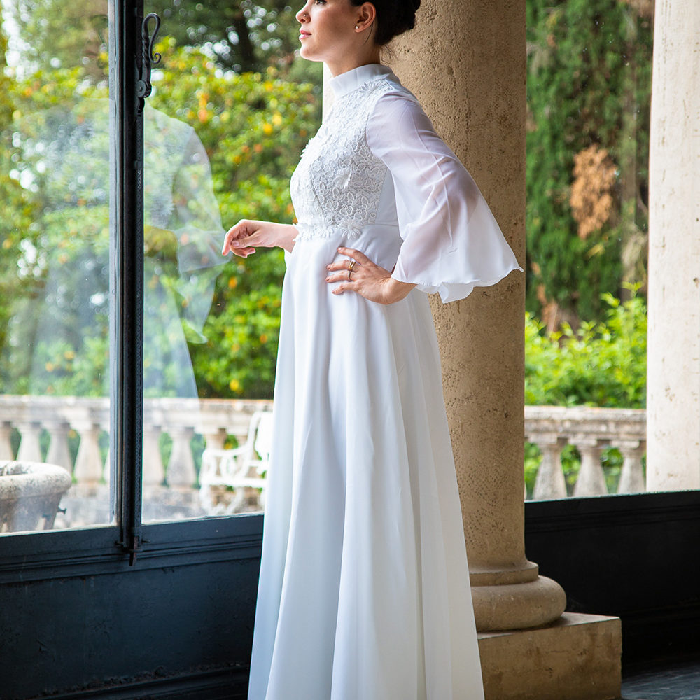 Abito da sposa vintage anni '60 - '70 bianco con inserti ...